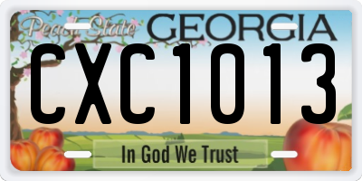 GA license plate CXC1013