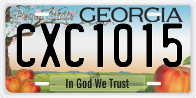 GA license plate CXC1015