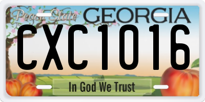 GA license plate CXC1016