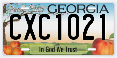 GA license plate CXC1021