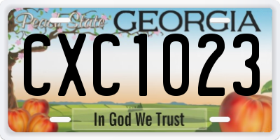 GA license plate CXC1023