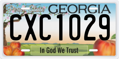GA license plate CXC1029