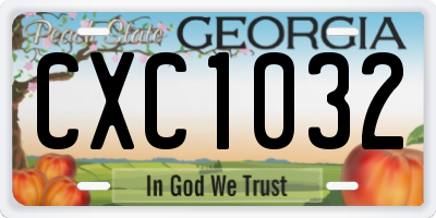 GA license plate CXC1032
