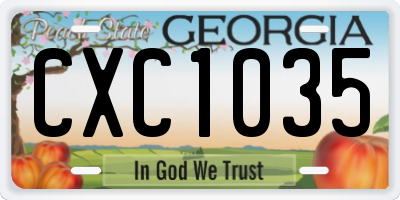 GA license plate CXC1035