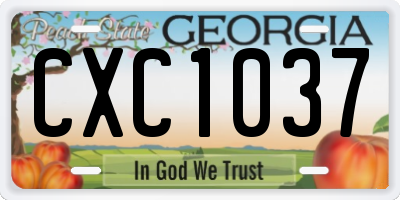 GA license plate CXC1037