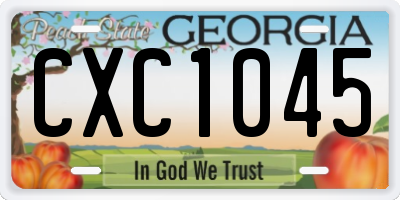 GA license plate CXC1045