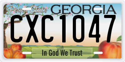 GA license plate CXC1047