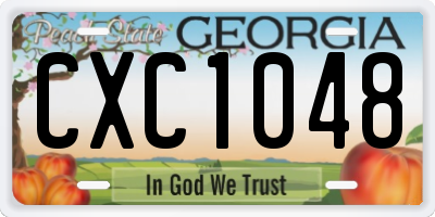 GA license plate CXC1048