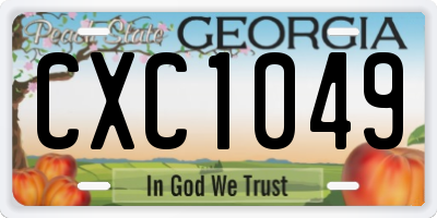 GA license plate CXC1049