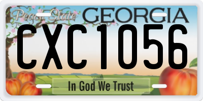 GA license plate CXC1056