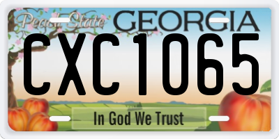 GA license plate CXC1065