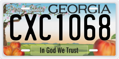 GA license plate CXC1068
