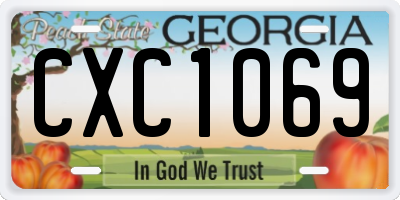 GA license plate CXC1069