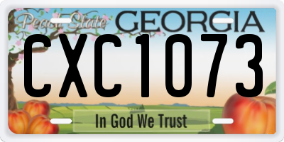 GA license plate CXC1073