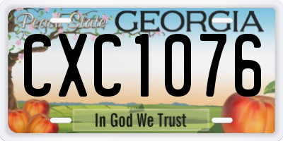 GA license plate CXC1076