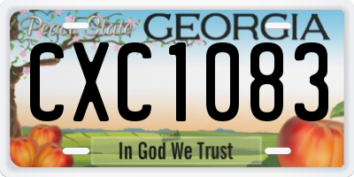 GA license plate CXC1083