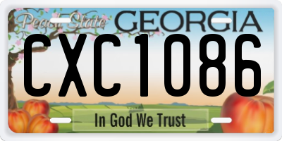 GA license plate CXC1086