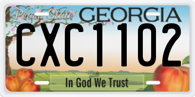 GA license plate CXC1102