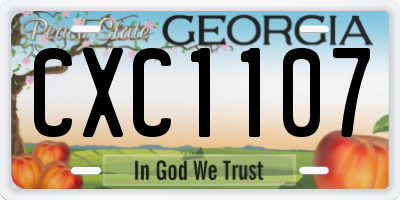GA license plate CXC1107