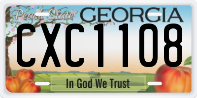 GA license plate CXC1108