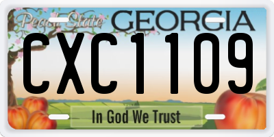 GA license plate CXC1109