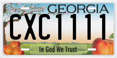 GA license plate CXC1111