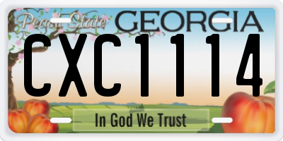 GA license plate CXC1114