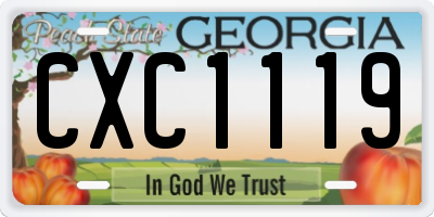 GA license plate CXC1119