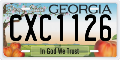GA license plate CXC1126