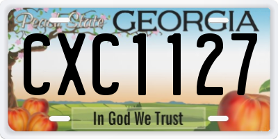 GA license plate CXC1127