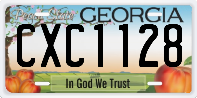 GA license plate CXC1128