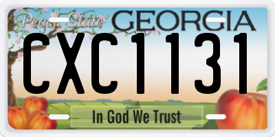 GA license plate CXC1131