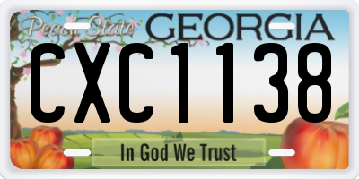 GA license plate CXC1138