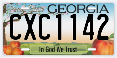 GA license plate CXC1142