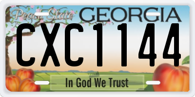 GA license plate CXC1144