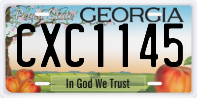 GA license plate CXC1145