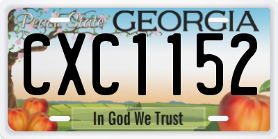 GA license plate CXC1152