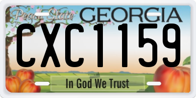 GA license plate CXC1159