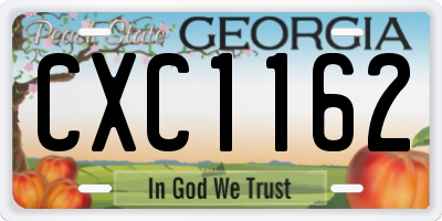GA license plate CXC1162