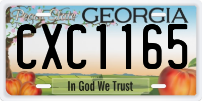 GA license plate CXC1165