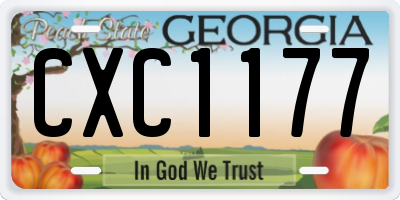 GA license plate CXC1177