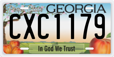 GA license plate CXC1179