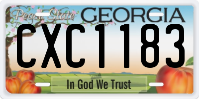 GA license plate CXC1183
