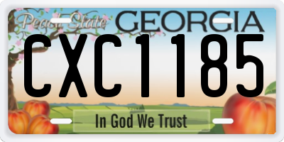 GA license plate CXC1185