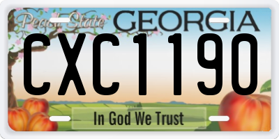 GA license plate CXC1190