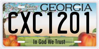 GA license plate CXC1201