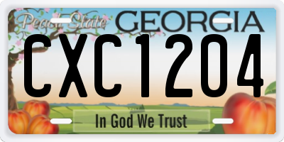 GA license plate CXC1204