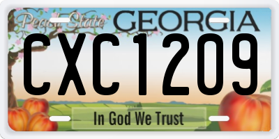 GA license plate CXC1209