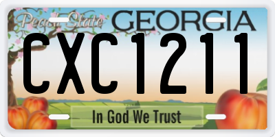 GA license plate CXC1211