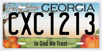 GA license plate CXC1213